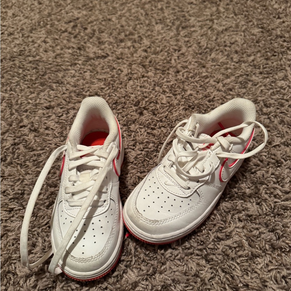 Nike Kids White and Red Sneakers